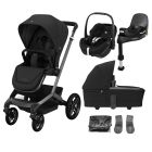 Maxi Cosi FAME Pushchair with (Pebble 360 Pro & Base) Travel System Bundle - Twillic Black