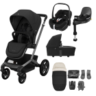 Maxi Cosi FAME 9 Piece Premium Pushchair Bundle - Twillic Black