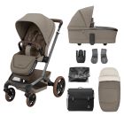 Maxi Cosi FAME 7 Piece Essential Pushchair Bundle - Twillic Truffle (Brown Wheels)