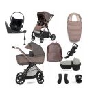 Silver Cross Reef Pushchair with First Bed Carrycot + Ultimate Pack & Cybex Cloud T Plus Car Seat & Base - Earth