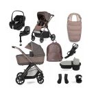 Silver Cross Reef Pushchair with First Bed Carrycot + Ultimate Pack & Maxi Cosi Pebble 360 Pro Car Seat & Base - Earth