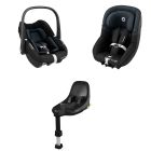 Maxi Cosi Kit S Car Seat Family (Pebble S + Pearl S + Familyfix S) - Tonal Black