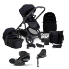 iCandy Orange 4 Pushchair with Cybex Cloud T i-Size Plus Car Seat and Base Compelte Travel System Bundle - Black Edition