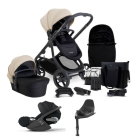 iCandy Orange 4 Pushchair with Cybex Cloud T i-Size Plus Car Seat and Base Compelte Travel System Bundle - Latte