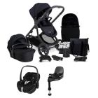 iCandy Orange 4 Pushchair with Maxicosi Pebble 360 Pro2 i-Size Car Seat and Base Compelte Travel System Bundle - Black Edition