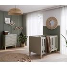 Venicci Saluzzo 2 Piece Cot Bed & Dresser Set - Warm Grey