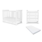 Ickle Bubba Snowdon Classic 2 Piece Furniture Set and Fibre Mattress - White