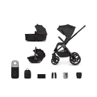 Venicci Upline2 3in1 Pushchair with Tiago 360 Beige Car Seat Bundle - All Black