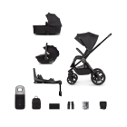 Venicci Upline2 3in1 Pushchair with Tiago 360 Beige Car Seat and Base Bundle - All Black