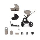 Venicci Upline2 3in1 Pushchair with Tiago 360 Beige Car Seat and Base Bundle - Taupe