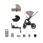 Venicci Upline2 3in1 Pushchair with Tiago 360 Black Car Seat and Base Bundle - Taupe