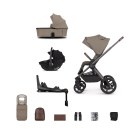 Venicci Upline2 SE 3in1 Pushchair with Tiago 360 Black Car Seat and Base Bundle - Powder