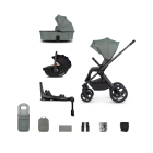 Venicci Upline2 3in1 Pushchair with Tiago 360 Beige Car Seat and Base Bundle - Aloe