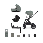 Venicci Upline2 3in1 Pushchair with Tiago 360 Black Car Seat and Base Bundle - Aloe