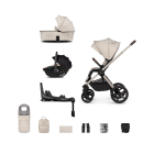 Venicci Upline2 3in1 Pushchair with Tiago 360 Beige Car Seat and Base Bundle - Stone Beige