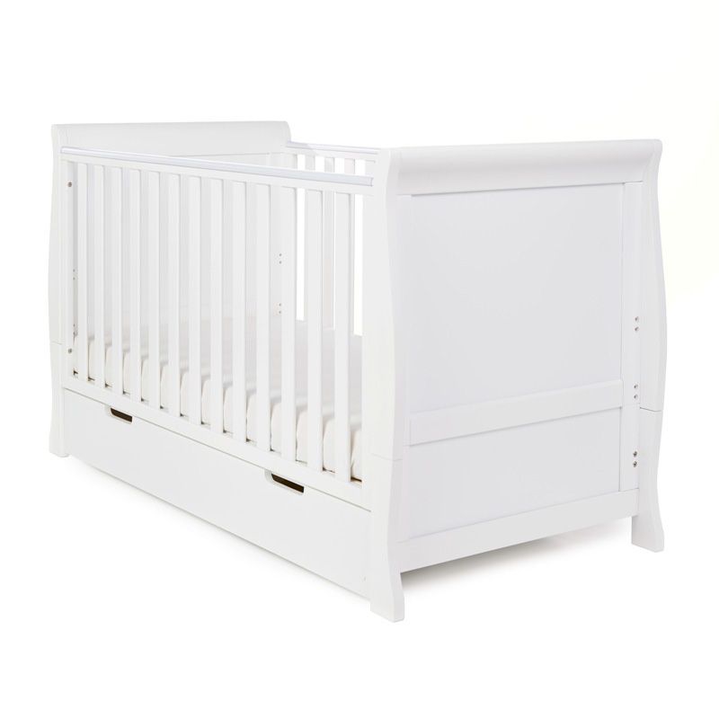 Obaby Stamford Classic Sleigh Cot Bed White