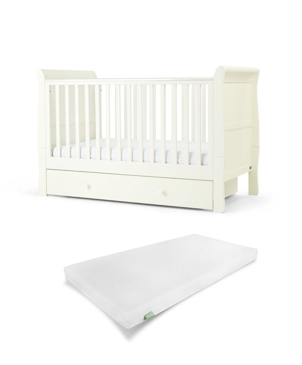 Mamas Papas Mia Cotbed Set with Premium Pocket Spring Mattress White