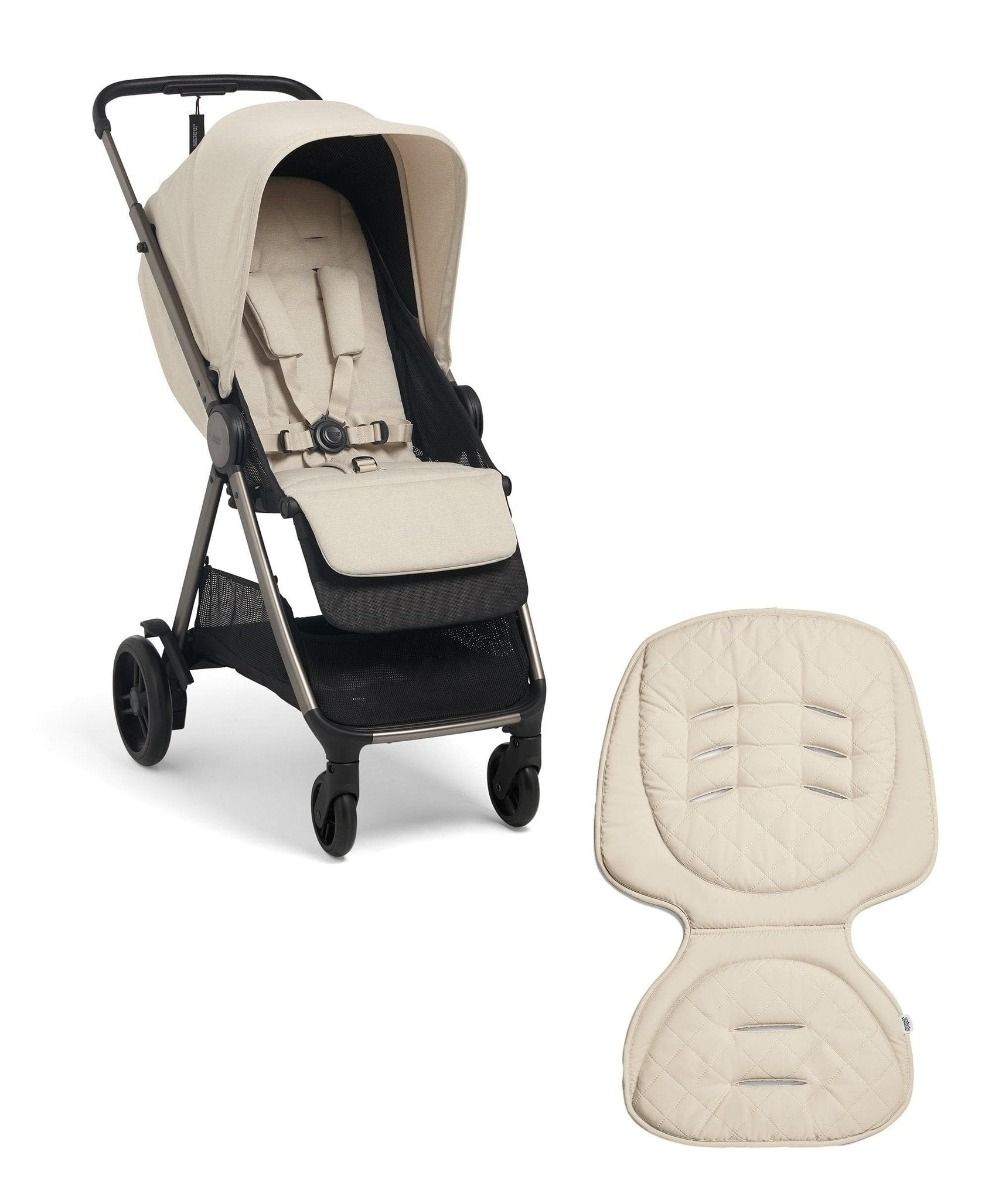 Mamas Papas Libro Stroller Bundle with Quilted Memory Foam Liner 2 Piece Morell Stone