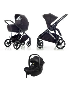 Mee-go UNO Plus 3 in 1 Travel System - Black/Chrome