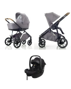 Mee-go UNO Plus 3 in 1 Travel System - Grey/Chrome