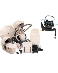 iCandy Peach 7 Maxi Cosi Pebble 360 i-Size Complete Travel System Bundle - Biscotti