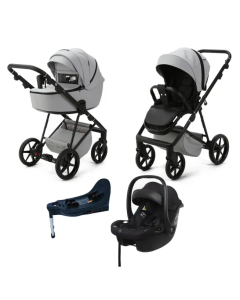 Mee-go Milano EVO 3 in 1 Plus Base Travel System - Stone Grey