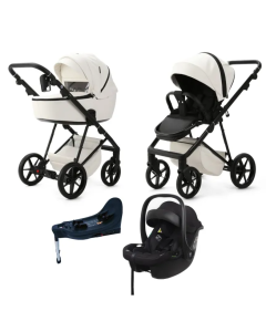 Mee-go Milano EVO 3 in 1 Plus Base Travel System - Pearl White