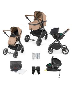 Ickle Bubba Cosmo All-in-One I-Size Travel System with Isofix Base - Gunmetal/Desert/Tan