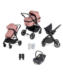 Ickle Bubba Comet 3 in 1 Travel System with Astral - Black/Dusty Pink/Black