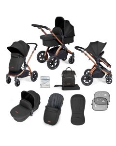 Ickle Bubba Stomp Luxe 2 In 1 Pushchair & Carrycot - Bronze/Midnight/Black