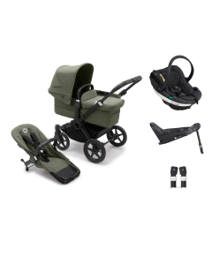 Bugaboo Donkey 5 Mono Complete Pushchair with BeSafe Go Beyond Anthracite Mesh Car Seat and Base - Forest Green