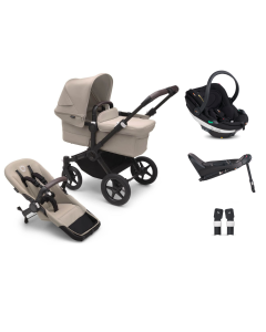 Bugaboo Donkey 5 Mono Complete Pushchair with BeSafe Go Beyond Black Cab Car Seat and Base - Desert Taupe