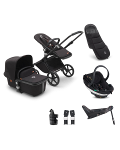 Bugaboo Fox Cub Stroller Bundle with BeSafe Go Beyond Black Cab Car Seat and Base - Midnight Black