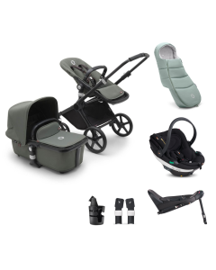 Bugaboo Fox Cub Stroller Bundle with BeSafe Go Beyond Black Cab Car Seat and Base - Forest Green