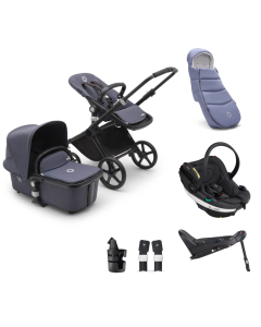 Bugaboo Fox Cub Stroller Bundle with BeSafe Go Beyond Anthracite Mesh Car Seat and Base - Stormy Blue