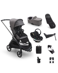 Bugaboo Dragonfly Pushchair Bundle with BeSafe Go Beyond Anthracite Mesh Car Seat and Base - Graphite/Grey Melange