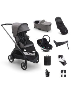 Bugaboo Dragonfly Pushchair Bundle with BeSafe Go Beyond Black Cab Car Seat and Base - Graphite/Grey Melange