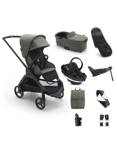 Bugaboo Dragonfly Pushchair Bundle with BeSafe Go Beyond Anthracite Mesh Car Seat and Base - Black/Forest Green