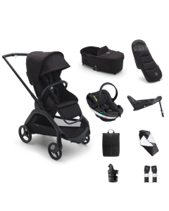 Bugaboo Dragonfly Pushchair Bundle with BeSafe Go Beyond Anthracite Mesh Car Seat and Base - Black/Midnight Black