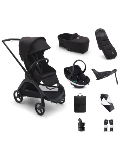 Bugaboo Dragonfly Pushchair Bundle with BeSafe Go Beyond Black Cab Car Seat and Base - Black/Midnight Black