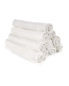 Jane Bamboo Muslin Cloth (10 Pk) - White