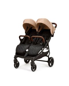 Ickle Bubba Venus Double Stroller - Black/Biscuit/Tan