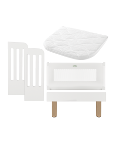 Gaia Baby Serena Bedside Crib Add-On - White/Natural Legs