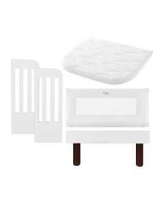 Gaia Baby Serena Bedside Crib Add-On - White/Walnut Legs