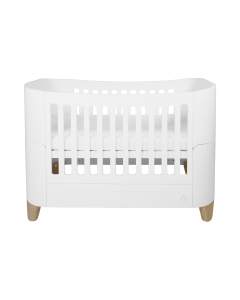 Gaia Baby Serena Convertible Cot Bed - White/Natural Legs