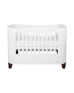 Gaia Baby Serena Convertible Cot Bed - White/Walnut Legs