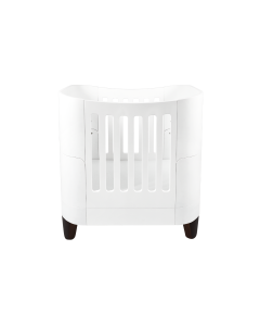 Gaia Baby Serena Mini Cot - White/Walnut Legs