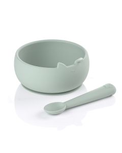 Jane Silicone Bowl and Spoon Set - Mint