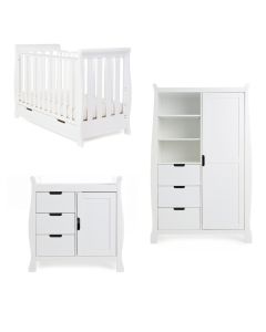 Obaby Stamford Mini Sleigh 3 Piece Room Set - White