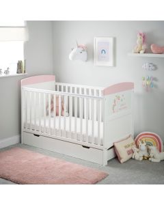 Obaby Grace Inspire Cot Bed & Underdrawer - Unicorn